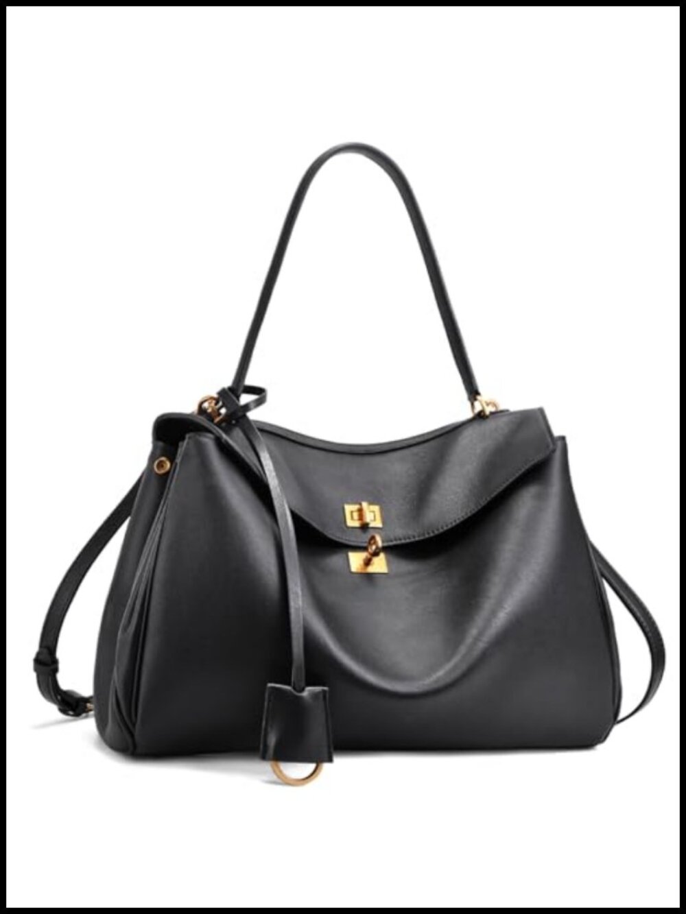 Genuine Leather Tote Bag Women Top Handle Satchel Purse Adjustable Strap